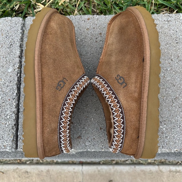 Ugg Women’s Tasman II Chestnut Slippers Shoes Size 9 Suede Sheepskin Clogs - Picture 7 of 14